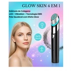 Glow Skin 4 em 1 – Dispositivo Facial com Microcorrente, Luz LED , Vibração e Calor para Pele, Firmeza e Melhor Absorção de Skincare
